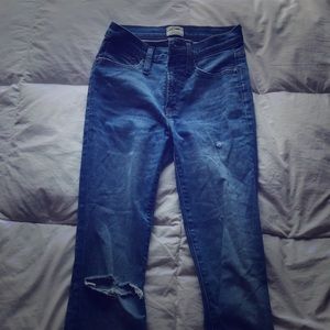 J Crew high rise toothpick denim jeans